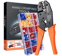 Preciva Crimpadora de Trinquete para Terminales Aislados, Juego de Herramientas de Engarzado con 350 Conectores 0.5-6 mm² para Cables Eléctricos