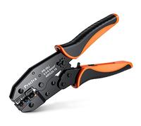 Preciva Crimpadora Terminales Electricos, Prensa Terminales Aislados, Alicate de Carraca 10-20 AWG - Grimpadora Cables Electricos 0,5-6 mm²