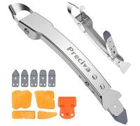 Preciva Herramienta de acabado sellador, kit de calafateo de silicona 11 en 1 con raspador de acero inoxidable y cabezal de silicona reemplazable, eliminación de lechada selladora profesional, kit de