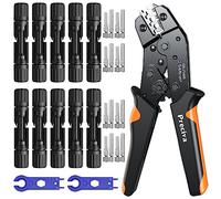 Preciva - Juego de alicates de crimpado solar, alicates de crimpado con 10 conectores de cable de panel + 2 llaves, kit de herramientas de crimpado de enchufe solar para 2,5-6,0 mm²