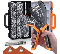 Preciva Juego de alicates profesionales con 300 ojales, ojales (10 mm de diámetro), ojal magnético, ojales para telas, lonas y toldos