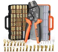 Preciva Juego de Terminales Faston, Pinza para Crimpar, Juego de Virolas, Pinza de Crimpado, Terminal Eléctrico, Juego de Pinza Electricista, Pinza Crimper, Terminal Eléctrico