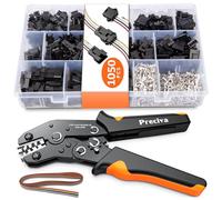Preciva Kit de conectores de herramientas de crimpado, juego de conectores JST-SM, AWG28-18/0.08-1mm² herramienta crimpadora de trinquete para Dupont, Molex, ATX, JST Series