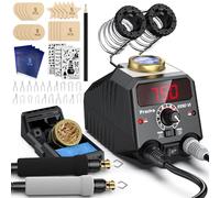 Preciva Kit de quema de madera, pluma de combustión de madera de 40 W, temperatura ajustable de 250.0 °C ~ 750.0 °C, kit de herramientas de combustión de madera con 20 puntas de soldadura y pantalla