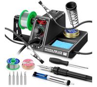 Preciva Kit de soldador LED 926, estación de soldadura de 90 ℃-480 ℃ con 2 manos de ayuda, estación de soldadura portátil con pantalla digital de 130 W, modo de suspensión automática, función de