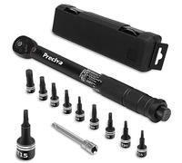 Preciva Llave Dinamométrica Bicicleta y Moto 1/4", 3-33 Nm, Alta Precisión ±4%, Carraca Reversible 72 Dientes, 9 Puntas Hex y Torx (H3-H8, T15-T30), con Caja de Almacenamiento Portátil