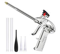 Preciva Pistola de espuma, pistola de espuma de aleación de aluminio, pistola de calafateo expandible de poliuretano resistente, aplicador de aplicación para calafateo, llenado, sellado, uso doméstico