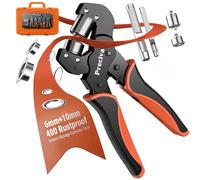 Preciva Remachadora Ojales de 10 mm y 6 mm, Kit de Ojales Metalicos da 400 Pezzi con Maletin, Kit Profesional de Herramienta Ojetes para Lonas Cortinas Tiendas Cuero y Textiles