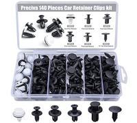 Remaches de Plástico Preciva - 140 Piezas de Fijación para Coche, 6 Tamaños para Puerta, Parachoques, Fender Liner y Sealing Strip