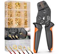 Preciva Set de 400 piezas de Pinzas de Crimp y Conectores Eléctricos, Faston y Cable Twist [0,5-1,5mm²], Faston Eléctricos, Pinza para Cable Twist, Pinza de Crimp, Pinza de Crimp para Cable Twist