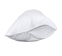 Precoco Juego de 2 Fundas de Almohada 100% algodón, 600 Hilos, con Cremallera Oculta, Calidad de Hotel, 50 x 76 cm, Color Blanco