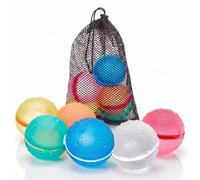 PRECORN Bombas de agua reutilizables - 6 unidades con cierre automático, llenado rápido en 1 segundo, suaves y seguras, globos de agua sostenibles para niños y adultos - Set para playa y fiestas en la