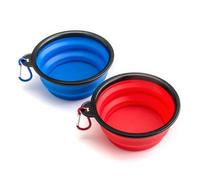 PRECORN Juego de 2 cuencos plegables para perros - Juego de 2 cuencos plegables de silicona para perros - Cuencos plegables para perros pequeños para viajes y exteriores