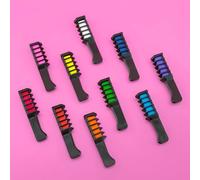 PRECORN Juego de tizas temporales para el pelo para niñas, tizas lavables para carnaval, cumpleaños y más, 10 colores diferentes