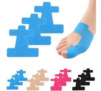 Precut Athletic Tape for Bunion Care, Pre Cut Bunion Support Kinesiology Tape, Kinesiology Tape Pre Cut for Big Toe Alignment, Skin Friendly Comfort for Runners Daily Walking (Blue-30PCS)
