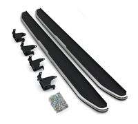 Predator 4x4 Escalones laterales negros y plateados compatibles con Range Rover Evoque Dynamic L538 2011-2018, pernos en estribos de aluminio y ABS, accesorios para estribos laterales