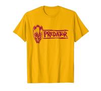 Predator: Badlands Dek's Mask and Logo Official Movie Camiseta, Hombre, Dorado Brillante, M