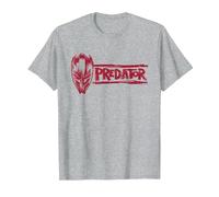 Predator: Badlands Dek's Mask and Logo Official Movie Camiseta, Hombre, Gris Jaspeado, 5XL