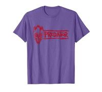 Predator: Badlands Dek's Mask and Logo Official Movie Camiseta, Hombre, Morado Jaspeado, L
