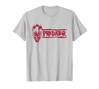 Predator: Badlands Dek's Mask and Logo Official Movie Camiseta, Hombre, Plata, M