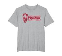 Predator: Badlands Dek's Mask and Logo Official Movie Camiseta, Hombre Tallas Grandes, Gris Jaspeado, 5X Alto
