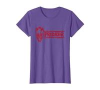 Predator: Badlands Dek's Mask and Logo Official Movie Camiseta, Mujer, Morado Jaspeado, M