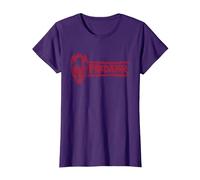 Predator: Badlands Dek's Mask and Logo Official Movie Camiseta, Mujer, Morado, L