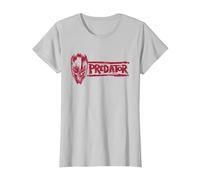 Predator: Badlands Dek's Mask and Logo Official Movie Camiseta, Mujer, Plata, XL