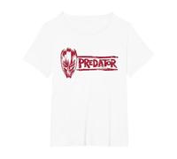 Predator: Badlands Dek's Mask and Logo Official Movie Camiseta, Mujer Tallas Grandes, Blanco, 5XL Grande