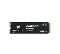 Predator M.2 SSD 512GB GM7000 con caché DRAM NVMe 1.4 2280 PCIe Gen4×4 de ultra alta velocidad (lectura máxima: 7400 MB/s, escritura máxima: 6700 MB/s) SSD interno 3D NAND TLC compatible con PS5 Pro -