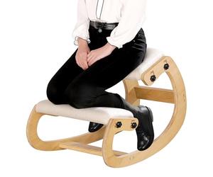 Predawn Silla Ergonómica Rodillas, Silla Rodillas, Silla de Rodillas, Sillas Ergonomicas, Taburete Ergonomico, Oficina y Meditación, Madera y Cojín de Lino (Roble Blanco)