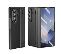PREDCFVY For Samsung Galaxy Z Fold 8 Ultra Hinge Case W S Pen & Holder | PU Leather Back Cover,Front HD Tempered Glass Screen Protector, Shockproof Anti-Fingerprint Foldabl(Svart)