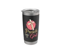 Predica como una chica ama la adoración Predicando Ministro Clero Vaso térmico de acero inoxidable de doble pared