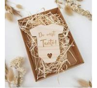 Predicación del embarazo - Body de madera con caja sorpresa I Caja de regalo para el anuncio del bebé I Ideas de embarazo anunciar familia I Recibimos una sorpresa para bebés