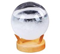 Predictor del tiempo de cristal predicción del tiempo de cristal de tormenta nube de tormenta esférica creativa con base de madera para decoración hogar