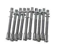 predolo 10 Piezas Tornillos para Tambores Varillas de Tensión Accesorios de Percusión Metal Fácil Afinación y Durabilidad Adecuado para Ensayos, 6x50mm