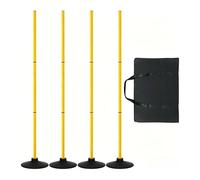 predolo 4 Piezas Poste de Destreza con Base de Goma Ligero Palo Entrenamiento con Base Goma Material Grueso Vara Entrenamiento Fútbol