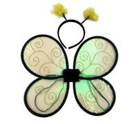 predolo Aletas Mariposa Apéndices Alares Decorativas Accesorio Escénico Efecto Brillo Tornasolado Ligeras para Escenario, Representaciones, Verde, Alas + Diadema