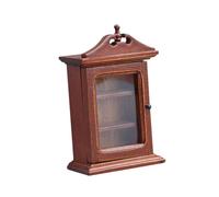 predolo Armario en Miniatura para Casa de Muñecas, Accesorios para Casa de Muñecas, Escala 1/12, Estante de Pared de Madera Europeo, Dormitorio Artificial, Mi