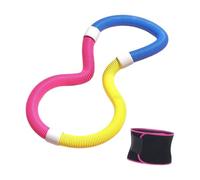 predolo Aro de Fitness con Cinturón, Aro de Ejercicio, Círculo de Fitness para Adultos, Oficina, Pilates, Azul Amarillo 1kg