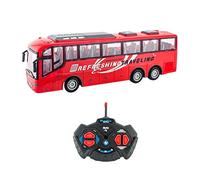 predolo Autobús Escolar RC Vehículo Control Remoto Radio con Luces y Ruedas de Goma Juguete Coleccionable para Niños Adecuado para Regalo y Decoración de, Rojo