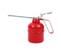 predolo Bidón de Combustible con Bomba Manual, Jarra de Aceite con Recto, Boquilla Larga, Herramienta de Lubricación de Engranajes, Lubricante Automotriz, Lata de Metal Rojo, 500ml