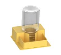 predolo Botella de Agua Dispensador Automático Bebedero Plato Alimentador Material PP Adecuado para Bienestar de es y Decoración en Terrario, Amarillo