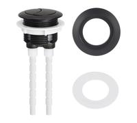 predolo Botón de descarga de inodoro de doble pulsador, 38 mm, 48 mm y 58 mm, universal, accesorio para tanque de inodoro, botón pulsador redondo para baño, Negro