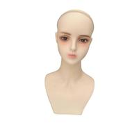 predolo Cabeza maniquí femenina con maquillaje, realista, multiusos, profesional, PVC, con soporte para peluca, pendientes y diadema.