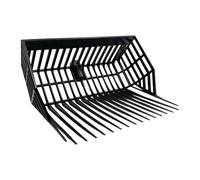 predolo Cabezal de repuesto para horquilla de estiércol de caballo, cabezal de horquilla con púas anguladas, herramienta de limpieza para trasplantes, Negro