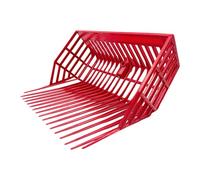 predolo Cabezal de repuesto para horquilla de estiércol de caballo, cabezal de horquilla con púas anguladas, herramienta de limpieza para trasplantes, Rojo