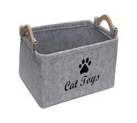 predolo Caja organizadora de Juguetes para Mascotas, Cesta para Cosas de Cachorros, contenedor Rectangular Multiusos, Cajas de Juguetes Plegables para Gatos, Gris