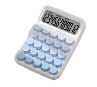 predolo Calculadora Mecánica con Visor Visible Botones Redondos Amplios Diseño Ergonómico Portátil y Función de Ahorro de Energía Adecuada para Oficina, Azul degradado