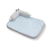 predolo Cama con Reposacabezas Lavable Tapete Acolchada Alfombrilla para Mascotas, Interiores, Monstruo De Ojos Grandes Azul, XL 80 60cm